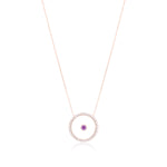 Amethyst February Birthstone Necklace in Rose Gold