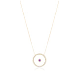 Amethyst February Birthstone Necklace in Yellow Gold