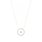 Aquamarine March Birthstone Necklace in Yellow Gold