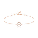 Blue Topaz December Birthstone Bracelet in Rose Gold