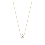 Blue Topaz December Birthstone Necklace in Yellow Gold