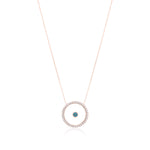 Blue Topaz December Birthstone Necklace in Rose Gold