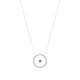 Blue Topaz December Birthstone Necklace in Rose Gold