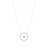 Blue Topaz December Birthstone Necklace in White Gold