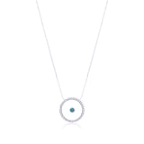 Blue Topaz December Birthstone Necklace in White Gold