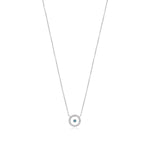 Blue Topaz December Birthstone Necklace in White Gold