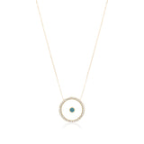 Blue Topaz December Birthstone Necklace in Yellow Gold