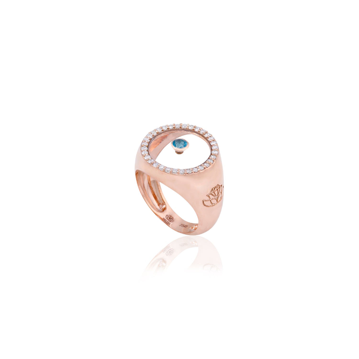Blue Topaz December Birthstone Ring in Rose Gold