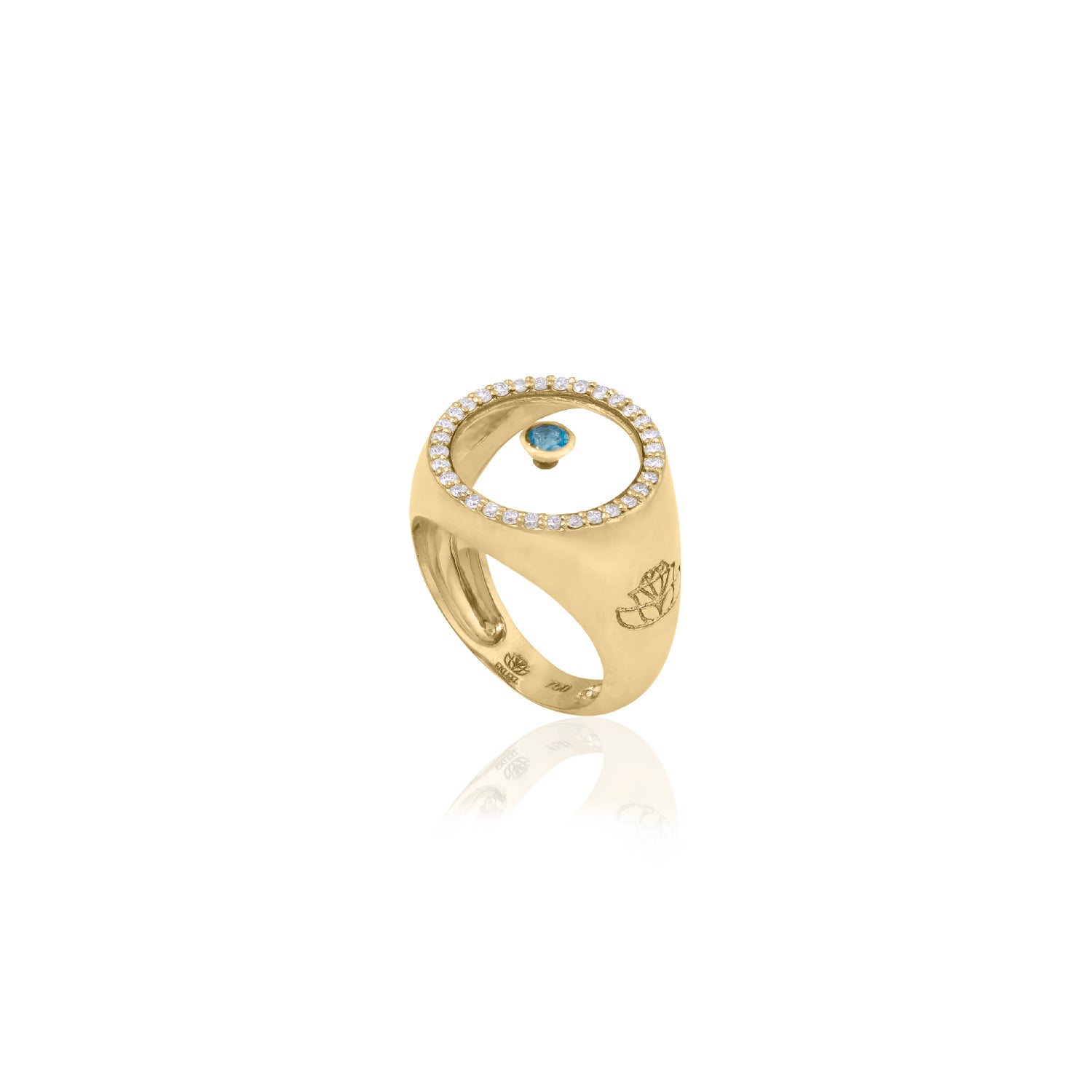Blue Topaz December Birthstone Ring in Yellow Gold