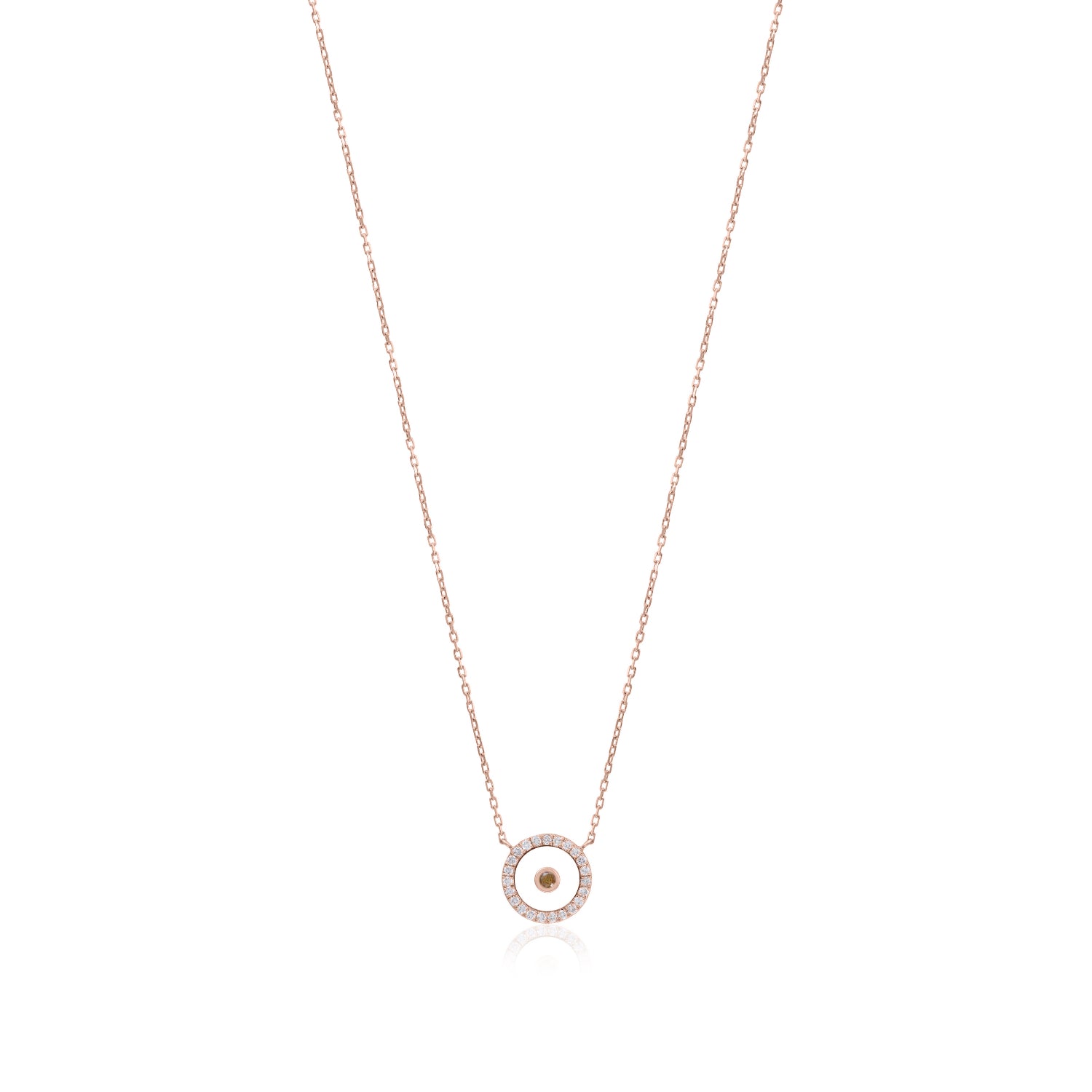 Citrine November Birthstone Necklace in Rose Gold