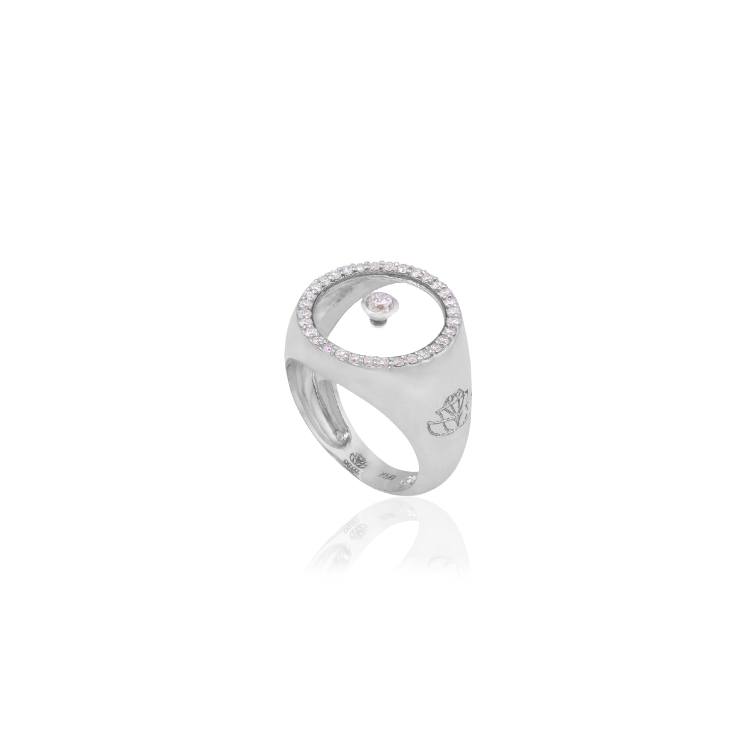 Diamond April Birthstone Ring in White Gold