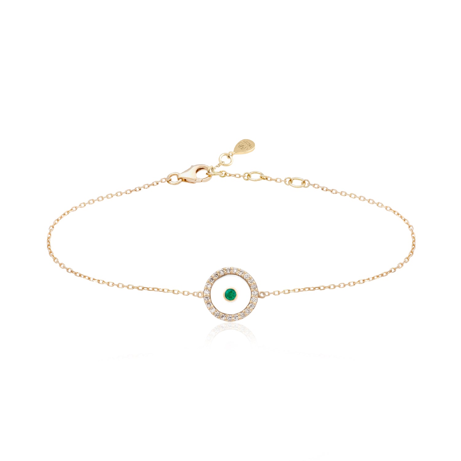 Emerald May Birthstone Bracelet in Yellow Gold