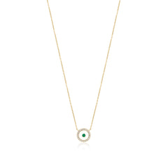Emerald May Birthstone Necklace in Yellow Gold
