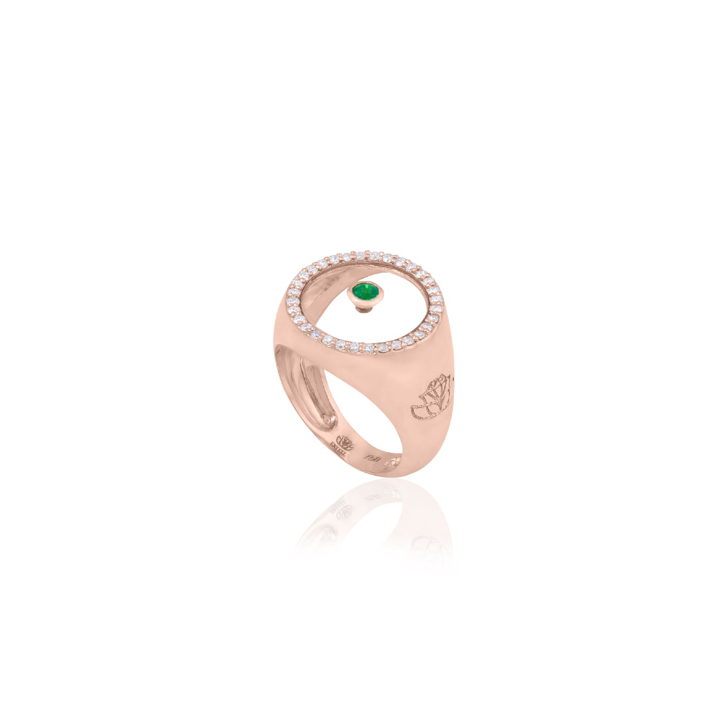 Emerald May Birthstone Ring in Rose Gold