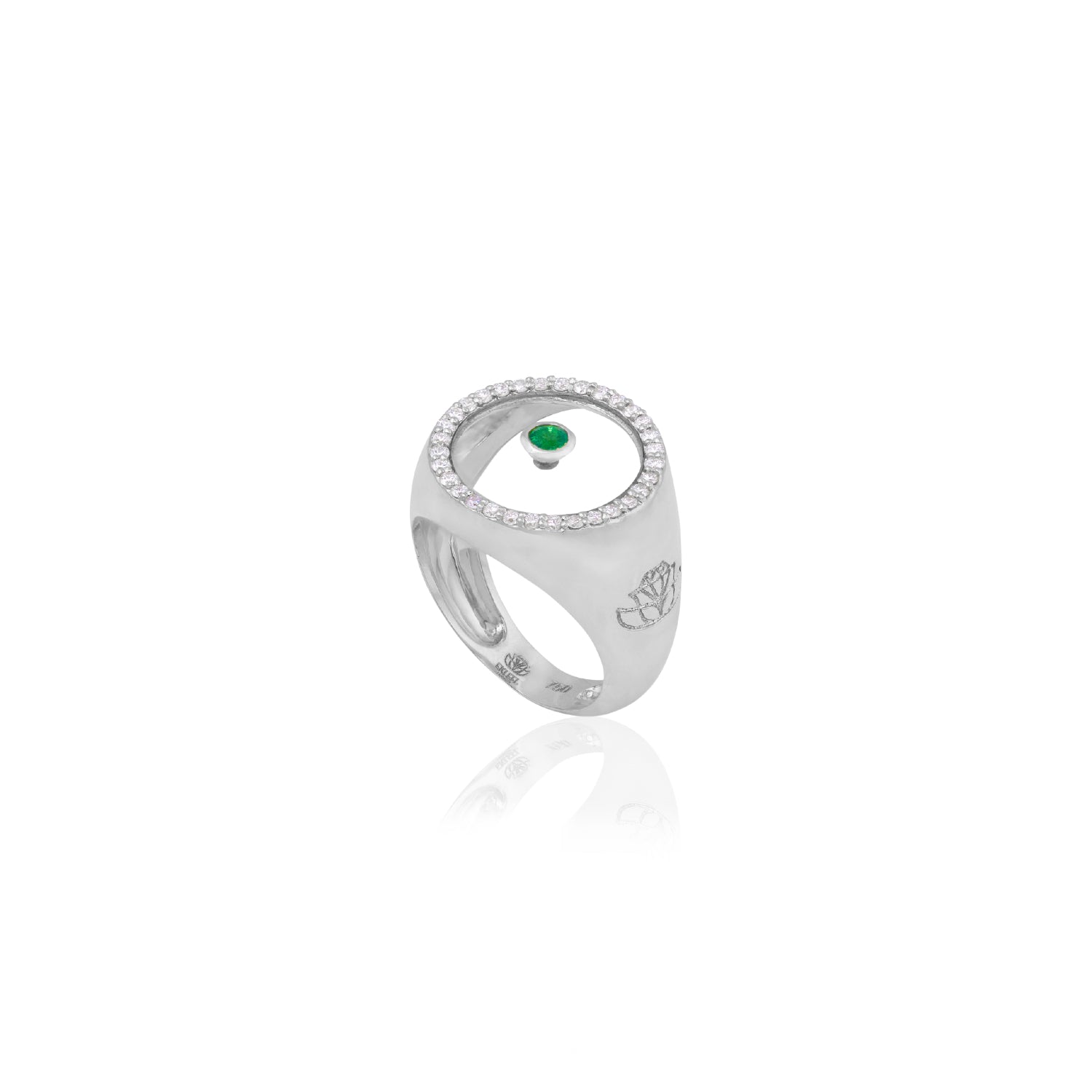 Emerald May Birthstone Ring in White Gold