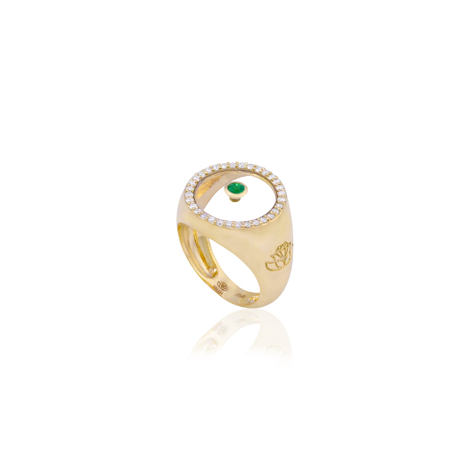 Emerald May Birthstone Ring in Yellow Gold