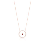 Garnet January Birthstone Necklace in Rose Gold