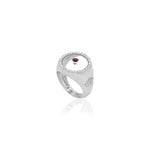 Garnet January Birthstone Ring in White Gold