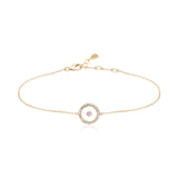 Moonstone June Birthstone Bracelet in Yellow Gold