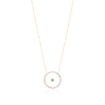Peridot August Birthstone Necklace in Rose Gold