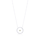 Peridot August Birthstone Necklace in White Gold