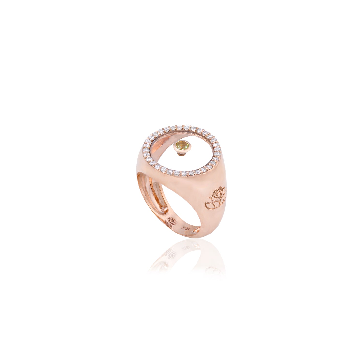 Peridot August Birthstone Ring in Rose Gold