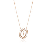 Qamoos 1.0 Letter أ Diamond Necklace in Rose Gold