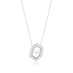 Qamoos 1.0 Letter ب Diamond Necklace in White Gold