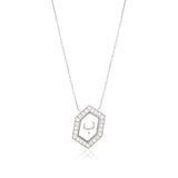 Qamoos 1.0 Letter ب Diamond Necklace in White Gold