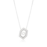 Qamoos 1.0 Letter ت Diamond Necklace in White Gold