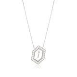 Qamoos 1.0 Letter أ Diamond Necklace in White Gold