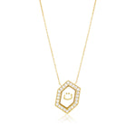 Qamoos 1.0 Letter ت Diamond Necklace in Yellow Gold