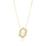 Qamoos 1.0 Letter ب Diamond Necklace in Yellow Gold