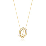 Qamoos 1.0 Letter إ Diamond Necklace in Yellow Gold