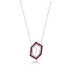 Qamoos 1.0 Letter إ Ruby Necklace in White Gold