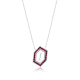 Qamoos 1.0 Letter إ Ruby Necklace in White Gold