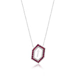 Qamoos 1.0 Letter أ Ruby Necklace in White Gold