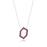 Qamoos 1.0 Letter ت Ruby Necklace in White Gold