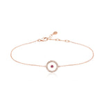 Ruby July Birthstone Bracelet in Rose Gold