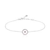 Ruby July Birthstone Bracelet in White Gold