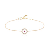 Ruby July Birthstone Bracelet in Yellow Gold