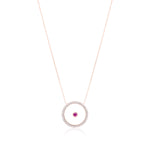 Ruby July Birthstone Necklace in Rose Gold