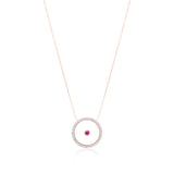 Ruby July Birthstone Necklace in Rose Gold