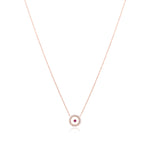 Ruby July Birthstone Necklace in Rose Gold