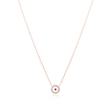 Ruby July Birthstone Necklace in Rose Gold