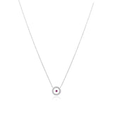 Ruby July Birthstone Necklace in White Gold