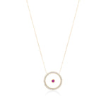 Ruby July Birthstone Necklace in Yellow Gold