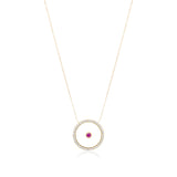 Ruby July Birthstone Necklace in Yellow Gold