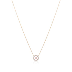 Ruby July Birthstone Necklace in Yellow Gold