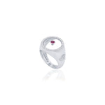 Ruby July Birthstone Ring in White Gold